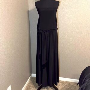 MSK Black Polyester Strapless Jumpsuit